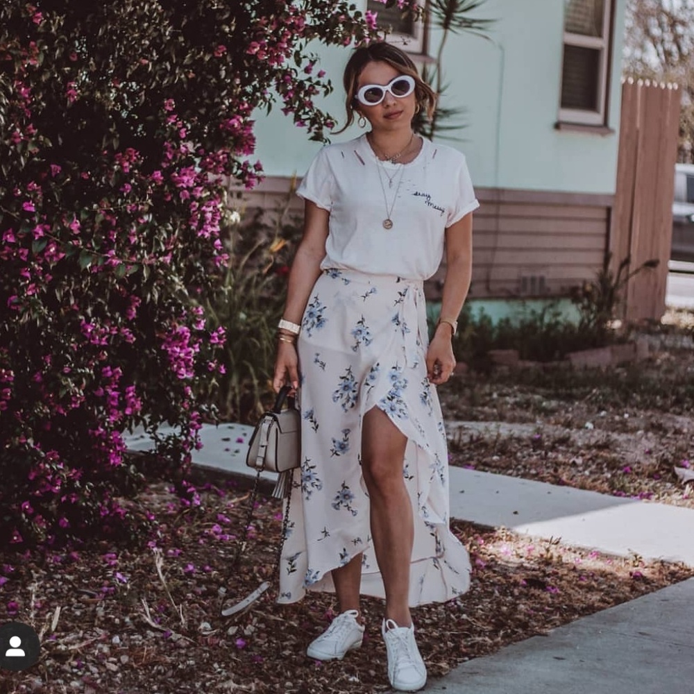 Lydelle Maxi Skirt Floral Cream